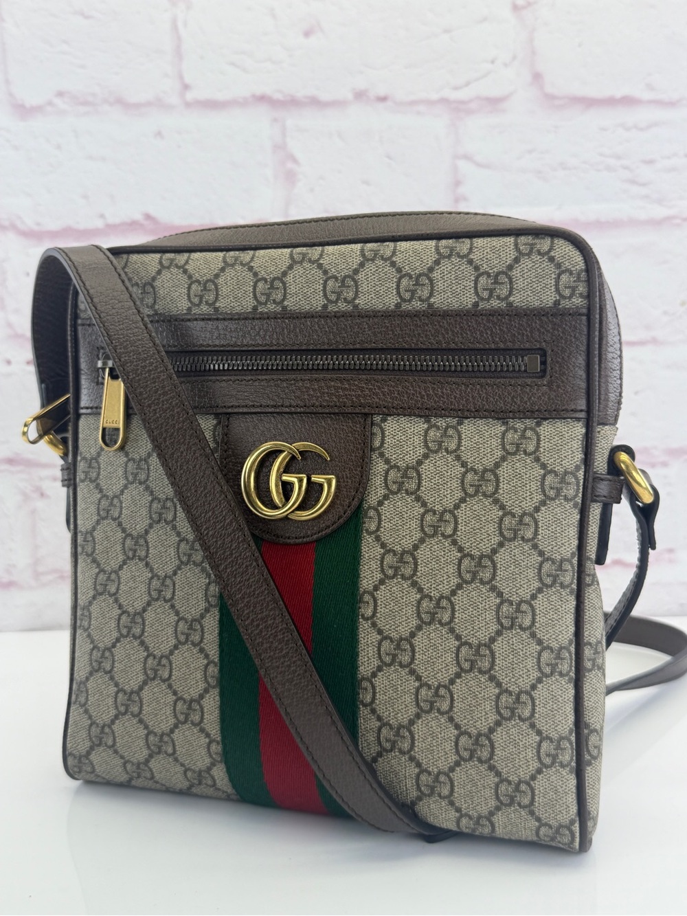 Authentic Gucci Ophidia Supreme Web Stripe Messenger Bag